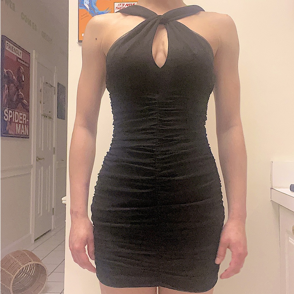 Crystal Doll Black Bodycon Dress size small